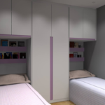 Projeto de guarda-roupa de solteiro para 02 camas embutidas