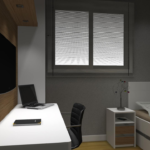 Projeto de quarto de solteiro pequeno