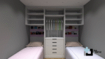 PROJETO DE GUARDA-ROUPA DE SOLTEIRO PARA 02 CAMAS EMBUTIDAS 2,80 m - 03.0005 - Imagem 3