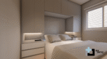 PROJETO DE QUARTO COM CAMA DE CASAL EMBUTIDA NO GUARDA-ROUPA 2,75 x 2,85 m - 02.0033 - Imagem 2