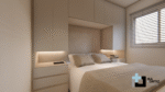 PROJETO DE QUARTO COM CAMA DE CASAL EMBUTIDA NO GUARDA-ROUPA 2,75 x 2,85 m - 02.0030 - Imagem 3