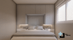 PROJETO DE QUARTO COM CAMA DE CASAL EMBUTIDA NO GUARDA-ROUPA 2,75 x 2,85 m - 02.0033 - Imagem 3