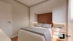 PROJETO DE QUARTO COM CAMA DE CASAL EMBUTIDA NO GUARDA-ROUPA 2,75 x 2,85 m - 02.0032 - Imagem 4