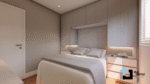 PROJETO DE QUARTO COM CAMA DE CASAL EMBUTIDA NO GUARDA-ROUPA 2,75 x 2,85 m - 02.0033 - Imagem 4