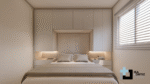 PROJETO DE QUARTO COM CAMA DE CASAL EMBUTIDA NO GUARDA-ROUPA 2,75 x 2,85 m - 02.0030 - Imagem 4