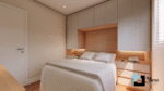 PROJETO DE QUARTO COM CAMA DE CASAL EMBUTIDA NO GUARDA-ROUPA 2,75 x 2,85 m - 02.0034 - Imagem 3