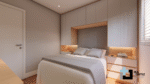 PROJETO DE QUARTO COM CAMA DE CASAL EMBUTIDA NO GUARDA-ROUPA 2,75 x 2,85 m - 02.0031 - Imagem 4