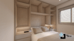 PROJETO DE QUARTO COM CAMA DE CASAL EMBUTIDA NO GUARDA-ROUPA 2,75 x 2,85 m - 02.0030 - Imagem 8