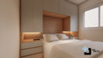 PROJETO DE QUARTO COM CAMA DE CASAL EMBUTIDA NO GUARDA-ROUPA 2,75 x 2,85 m - 02.0034 - Imagem 4