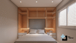 PROJETO DE QUARTO COM CAMA DE CASAL EMBUTIDA NO GUARDA-ROUPA 2,75 x 2,85 m - 02.0031 - Imagem 8