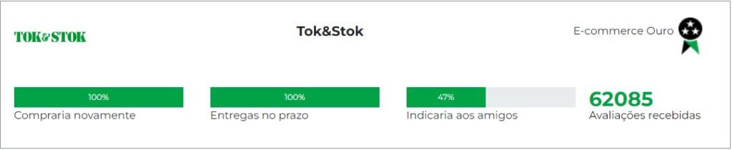 Ebit Tok&Stok, reputação da loja Tok&Stok pela avaliação dos seus consumidores.