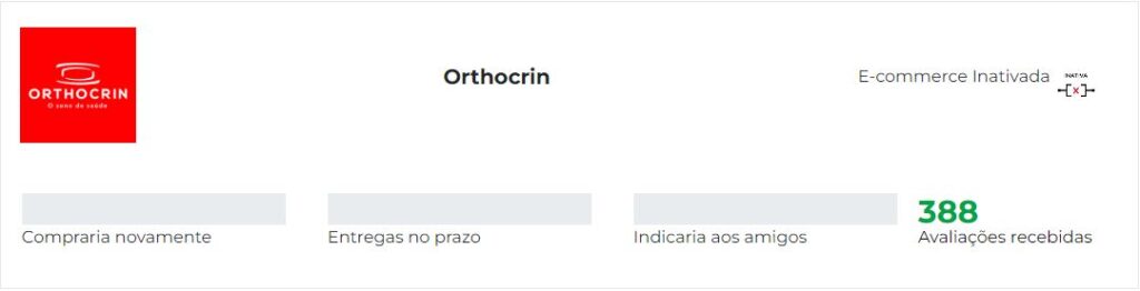 Ebit Orthocrin, reputação da Orthocrin pelos seus consumidores.