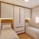 Projeto de guarda-roupa para 02 camas