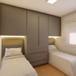 Projeto de guarda-roupa para 02 camas