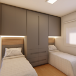 Projeto de guarda-roupa para 02 camas