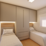 Projeto de guarda-roupa para 02 camas solteiro