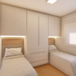 Projeto de guarda-roupa para 02 camas solteiro