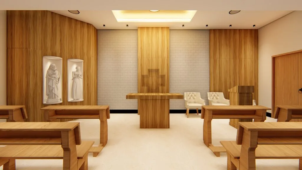 Projeto de interiores para reforma de Capela de um colégio em São Paulo.