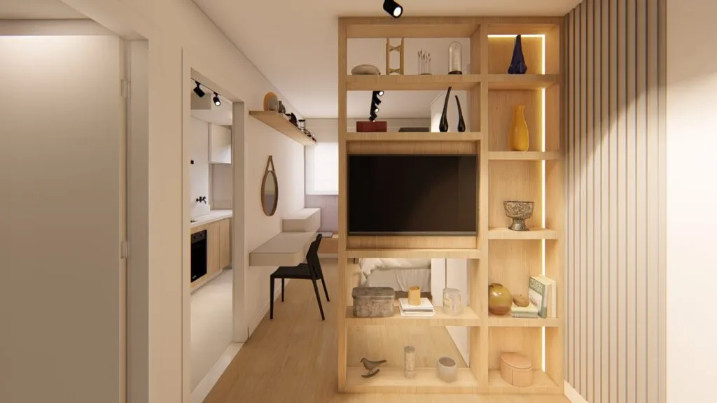 Projeto de Interiores de Studio de 18 m² em São Paulo.